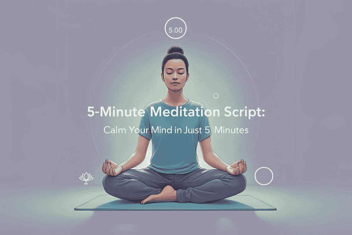 A 5-minute meditation script guide for reducing stress and improving focus.